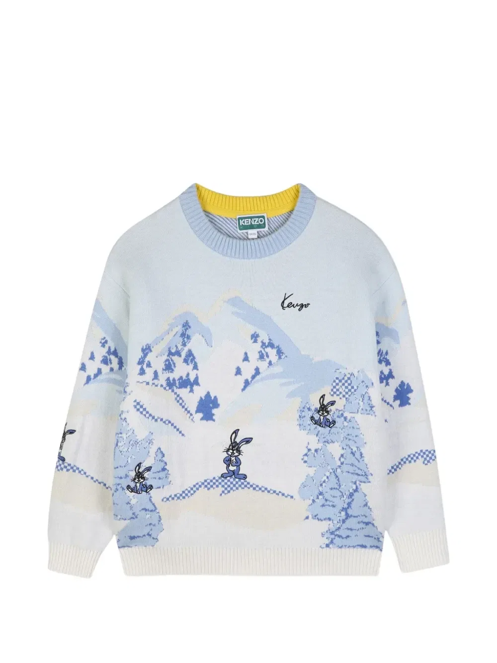 Свитер с графичным принтом Kenzo Kids, синий