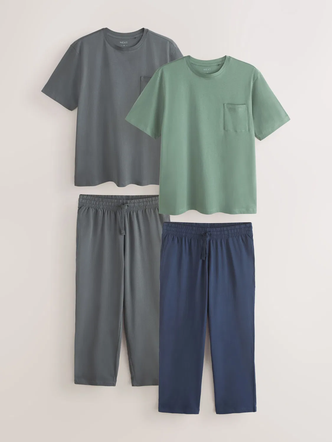 Пижама Next, Sage Green/Slate Grey, 2 шт
