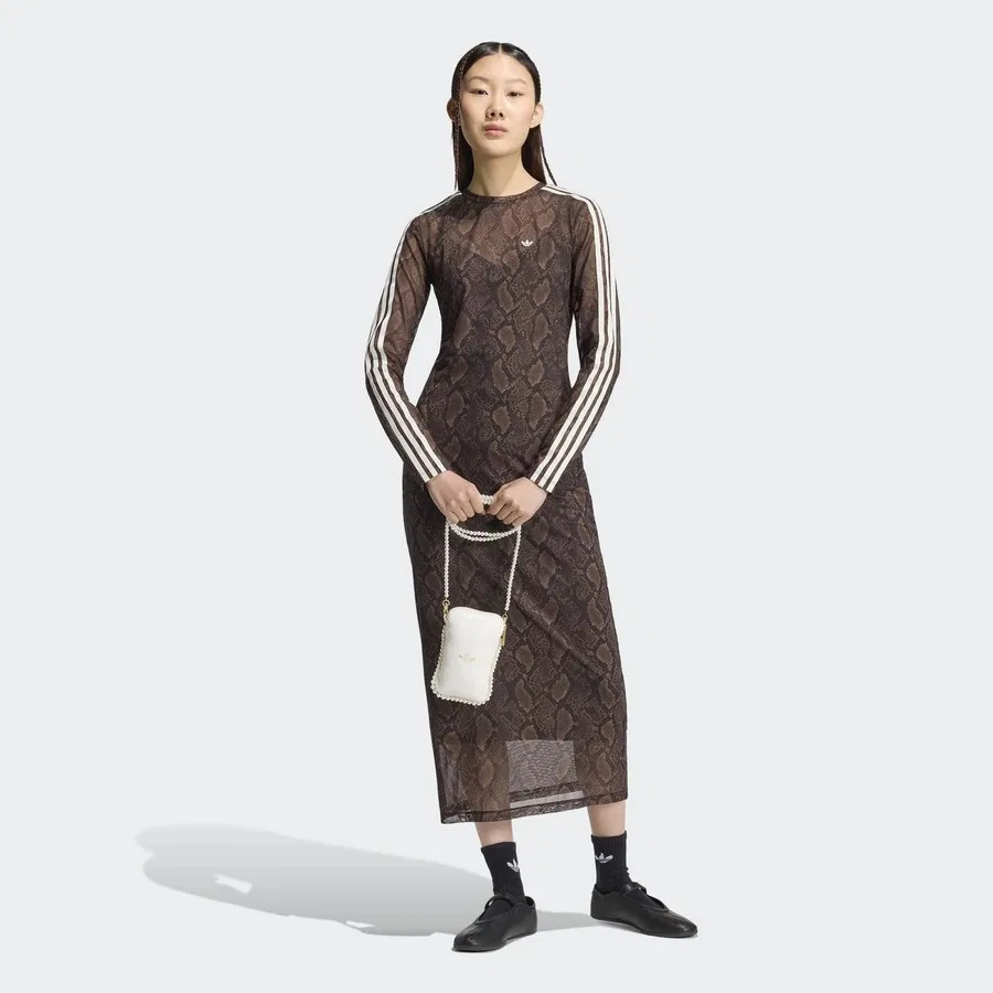 Платье с принтом Snake adidas Originals, Коричневый — фото 3