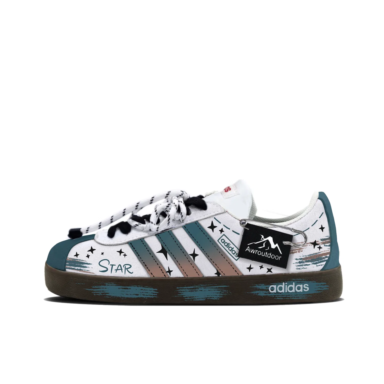 Кроссовки тренировочные Adidas VL Court 2.0 Blue White Gray Gradient