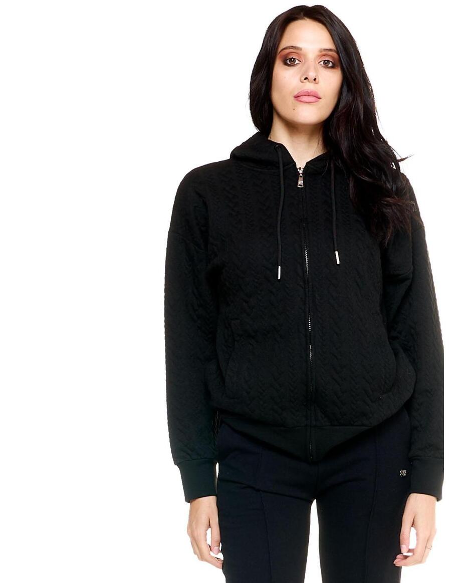 

LEONE 1947 APPAREL Женский свитер Greyss Leone с капюшоном, выполненный в технике косичной вязки