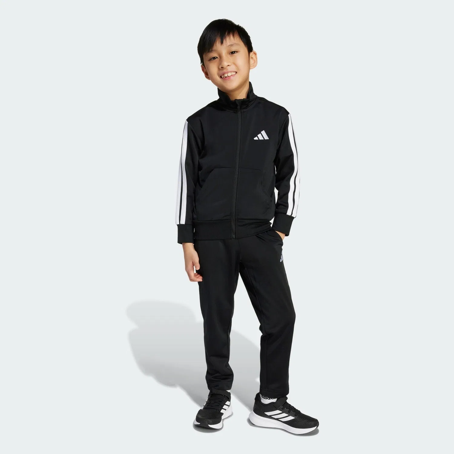 Детский спортивный костюм с принтом Climacool Adidas, Schwarz Weiss Schwarz