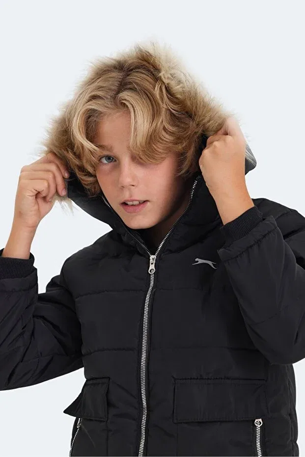 Детское пальто для девочек водонепроницаемое Slazenger, Black-Cool — фото 4