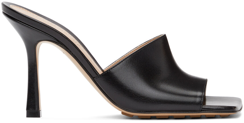 Черные эластичные мюли на каблуке Bottega Veneta