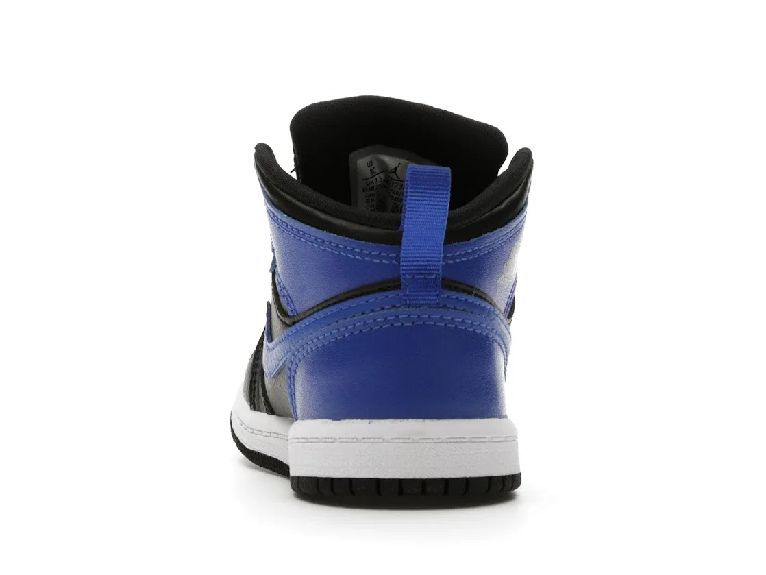 Детские кроссовки с кожаным верхом Jordan 1 Mid Jordan, Black/Hyper Royal/White — фото 4