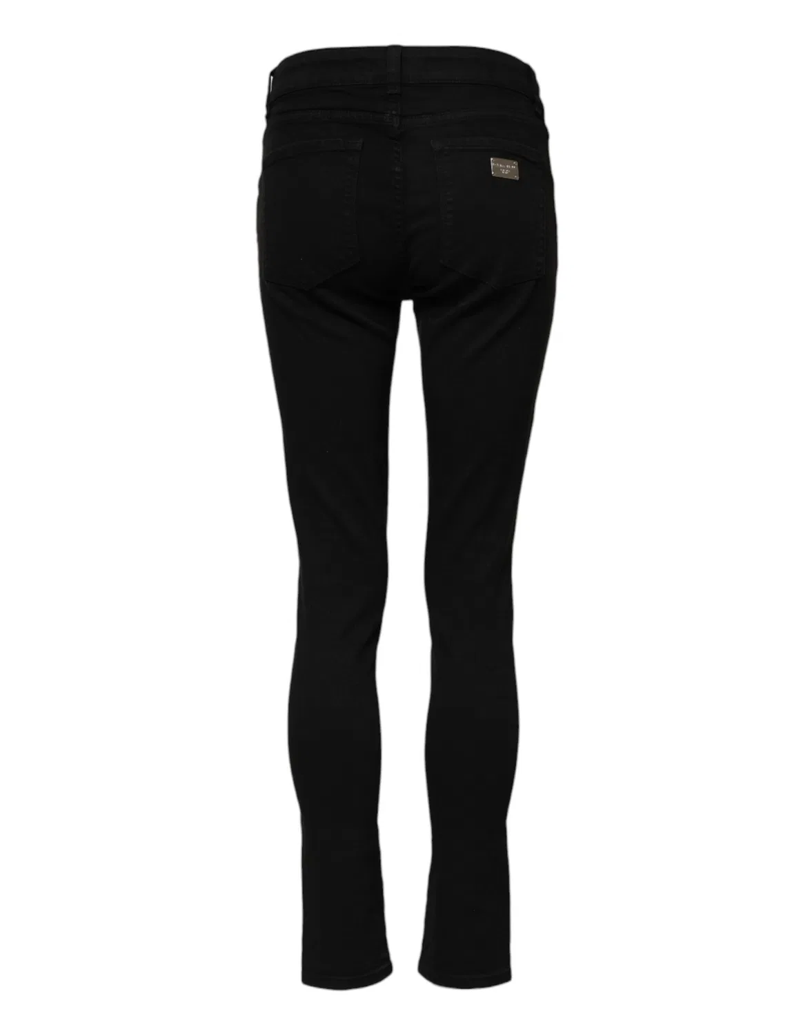 Женские джинсы скинни с логотипом Skinny Mid Waist Denim Jeans Dolce & Gabbana, Black — фото 3