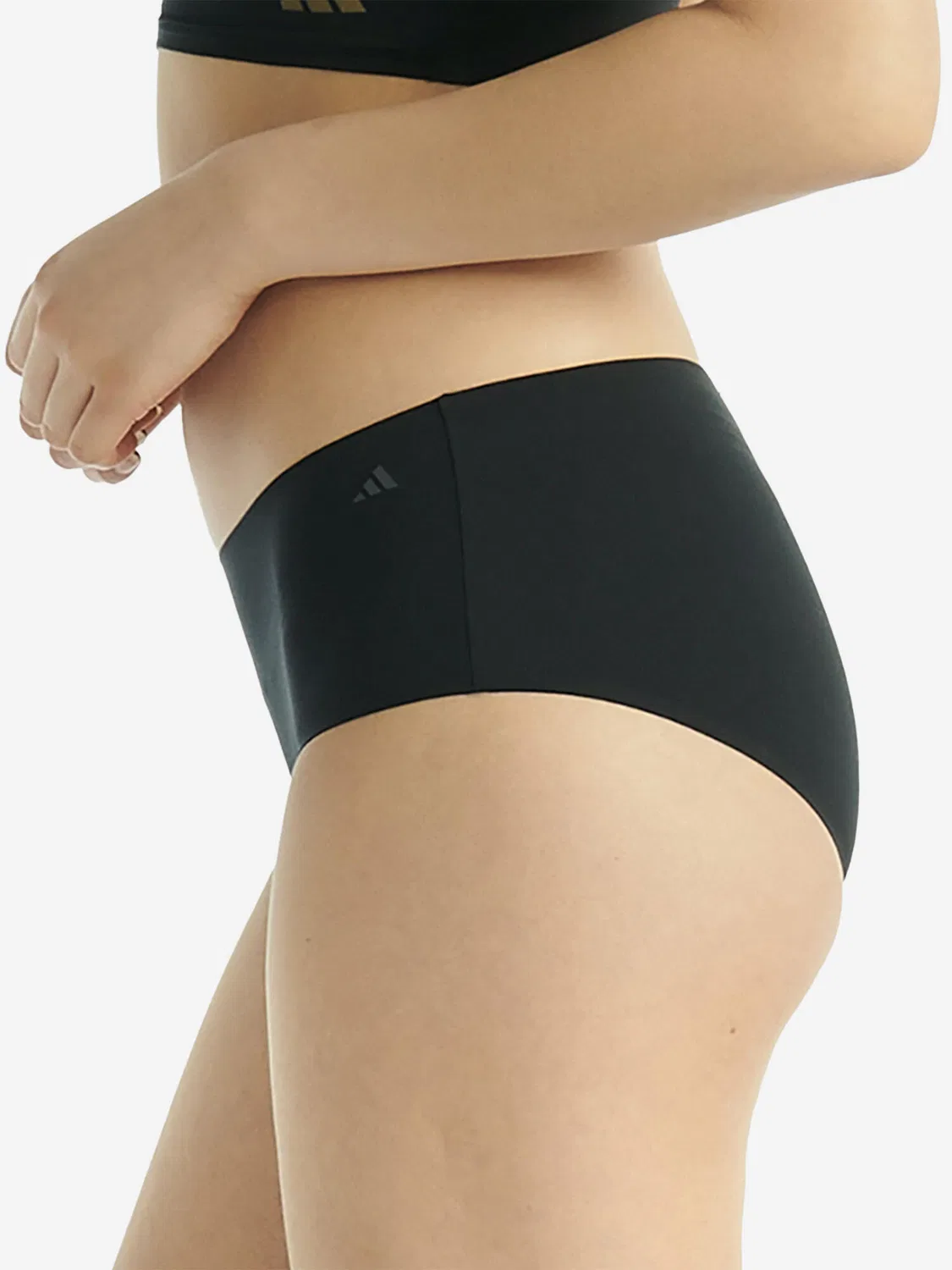 Женские хлопковые трусы-слипы с принтом Hipster bequeme Panty Damen - Sport Active Light Flex Adidas, Роза / Черный / Коричневый — фото 2