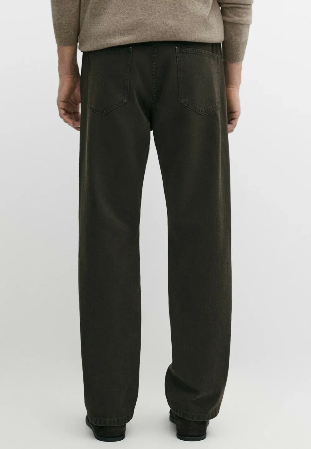 Джинсы зауженного кроя - джинсы прямого кроя Massimo Dutti, Dark Brown — фото 3