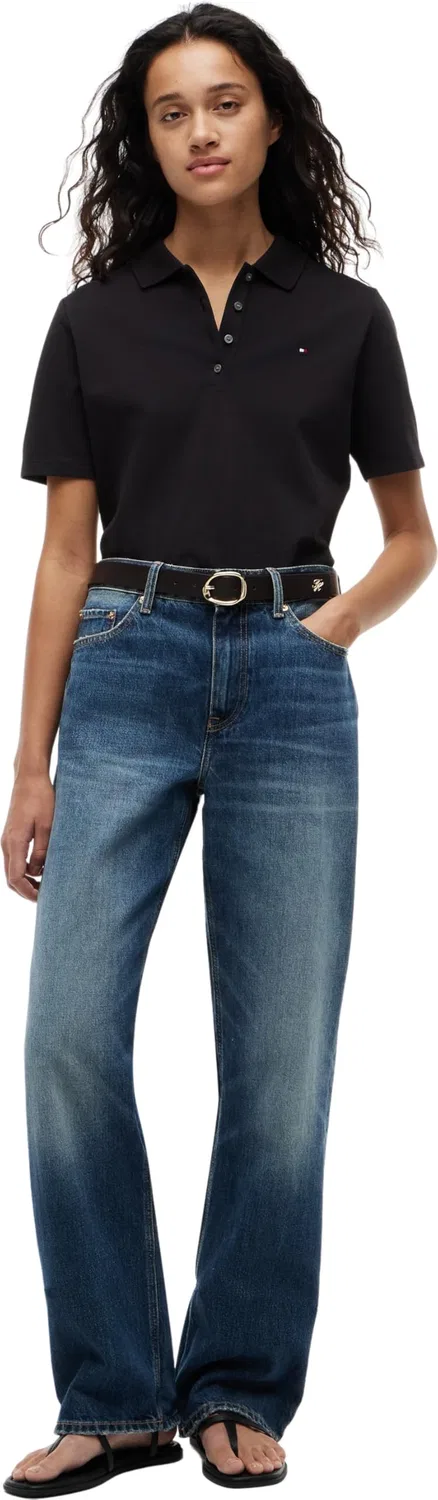 Женская футболка-поло с коротким рукавом 1985 Pique Tommy Hilfiger, Black — фото 4