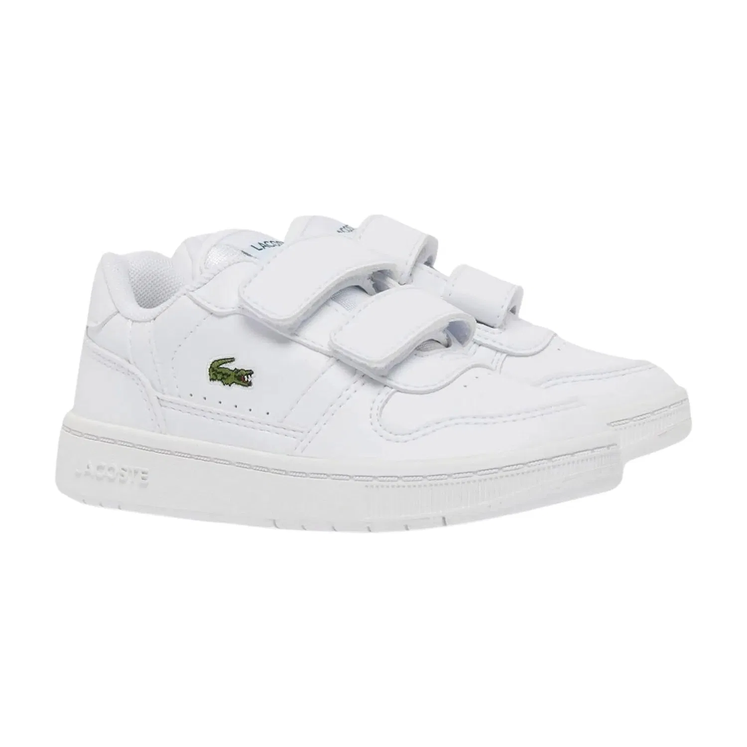 Детские кожаные кроссовки с липучками T-Clip Set Lacoste, Weiss
