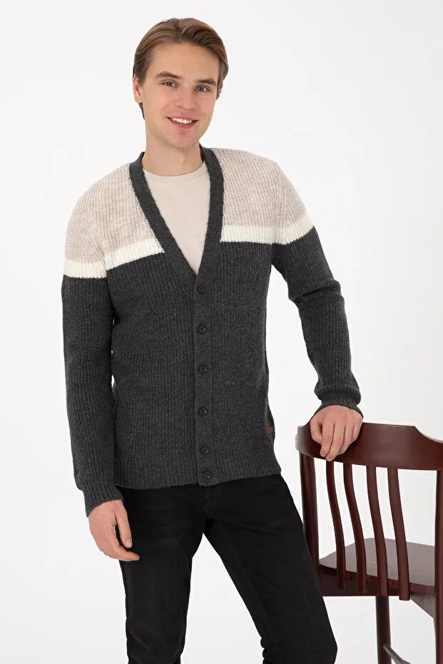 Мужской кардиган с длинным рукавом U.S. Polo Assn., Anthracite