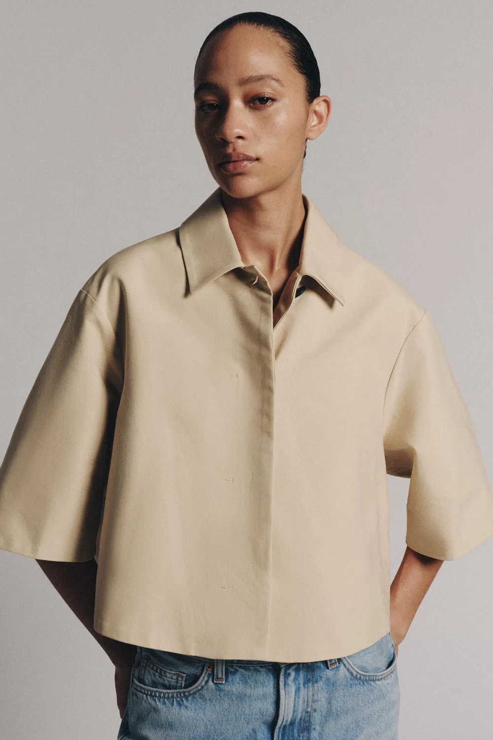 Короткая куртка из коллекции ZW ZARA, Beige — фото 2