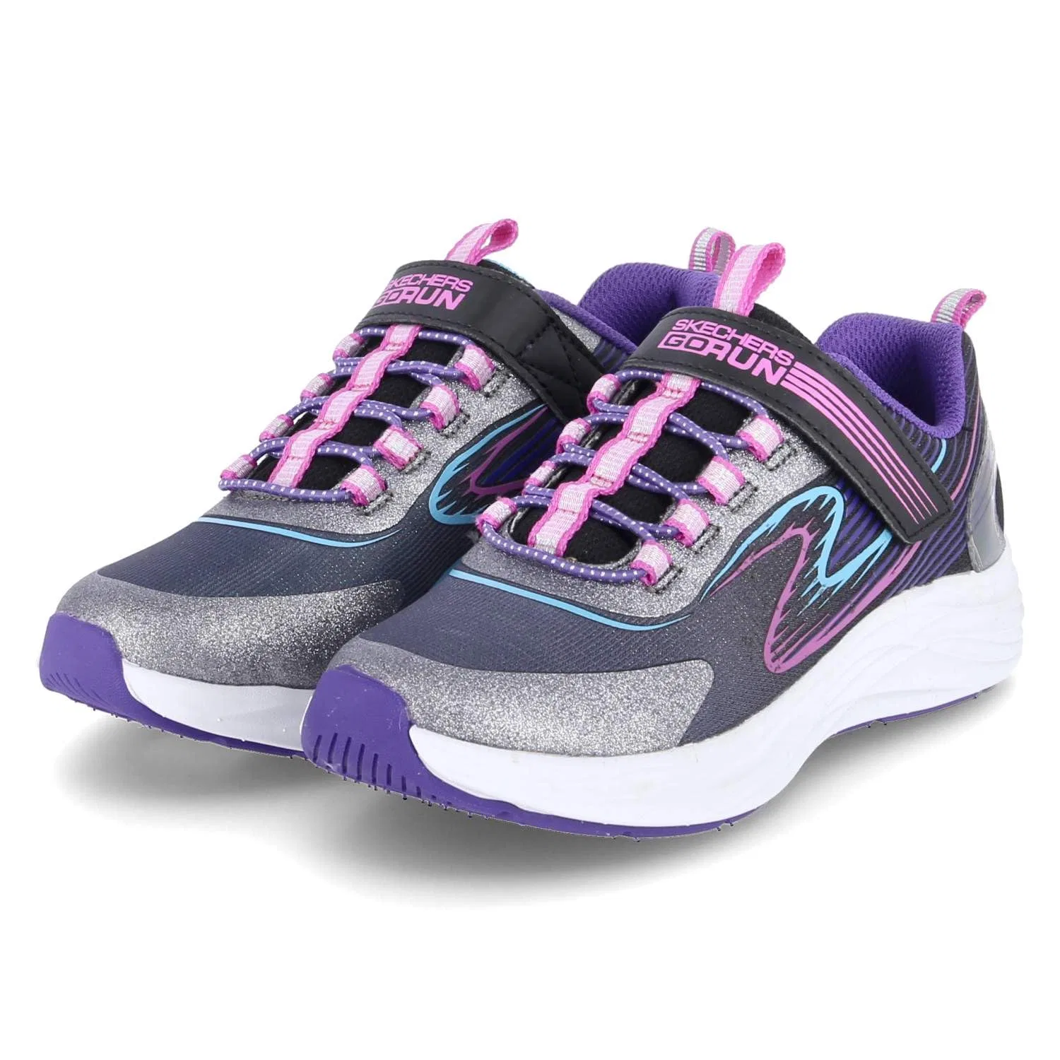 Детские кроссовки для девочек Skechers GO Run Accelerate, Black Multicolor — фото 2