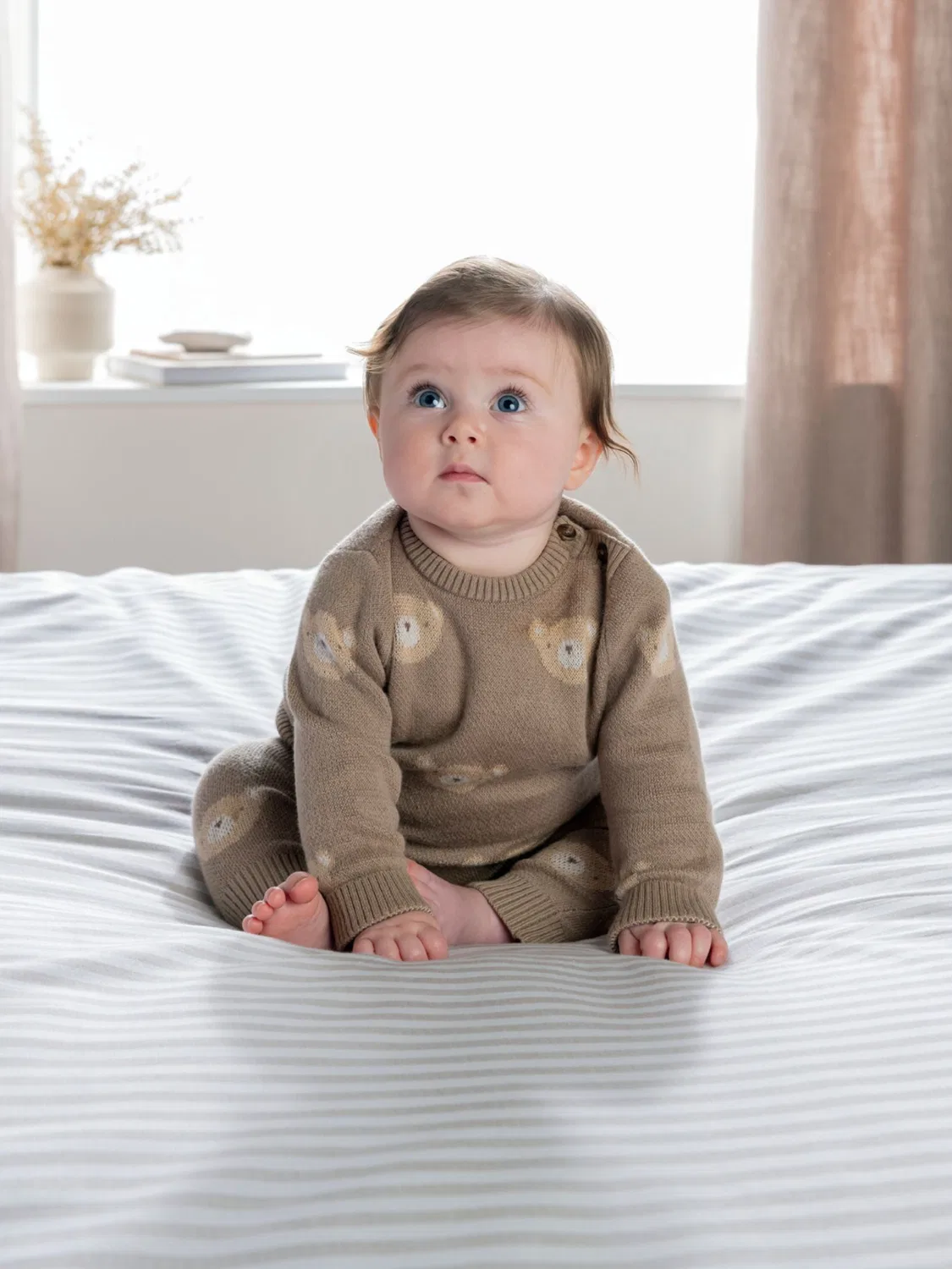 Комплект трикотажный с жаккардовым мишкой Mamas & Papas, коричневый