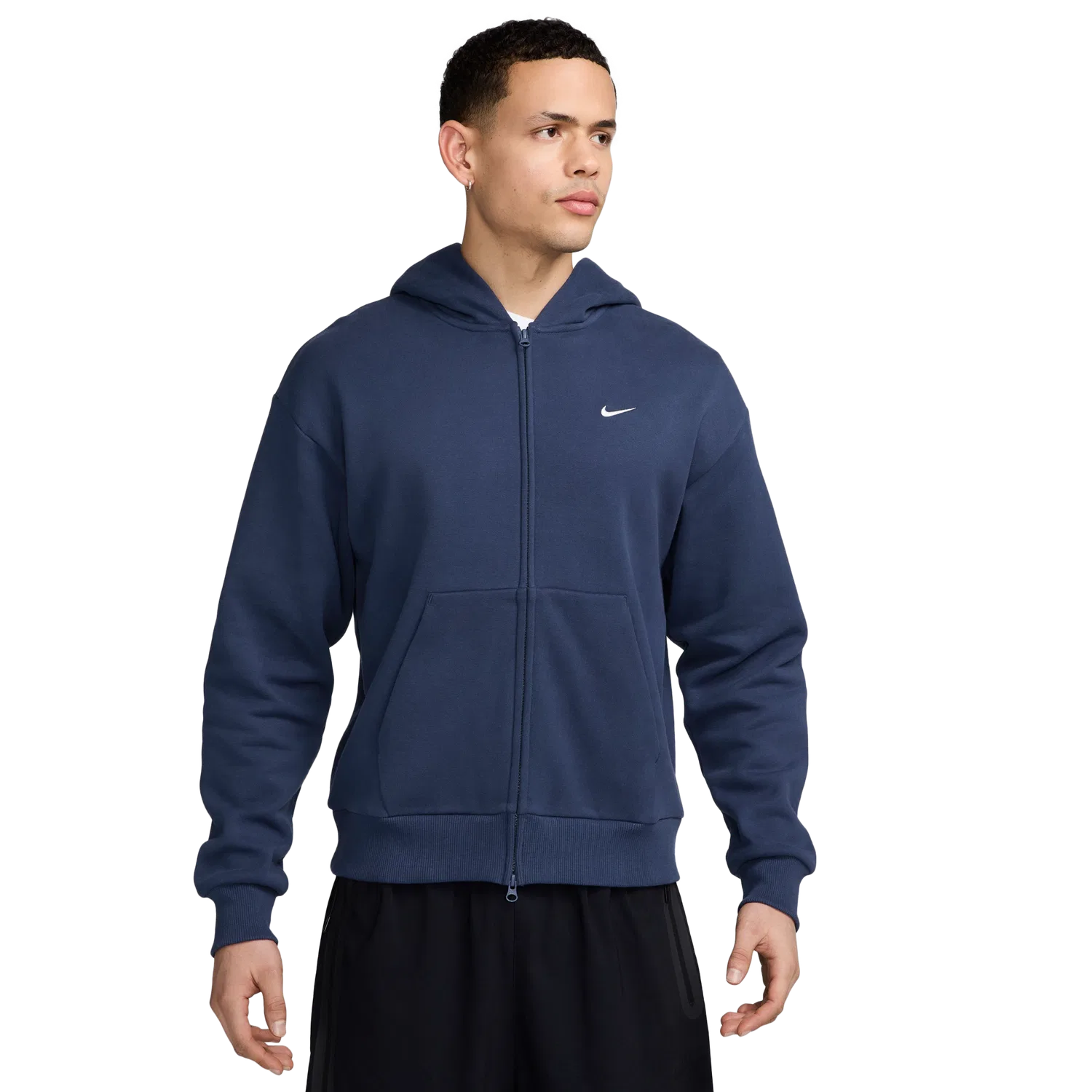 Мужское худи с полной застежкой-молнией, свободного кроя, Nike Solo Basketball Concept, Nike, Navy White — фото 4