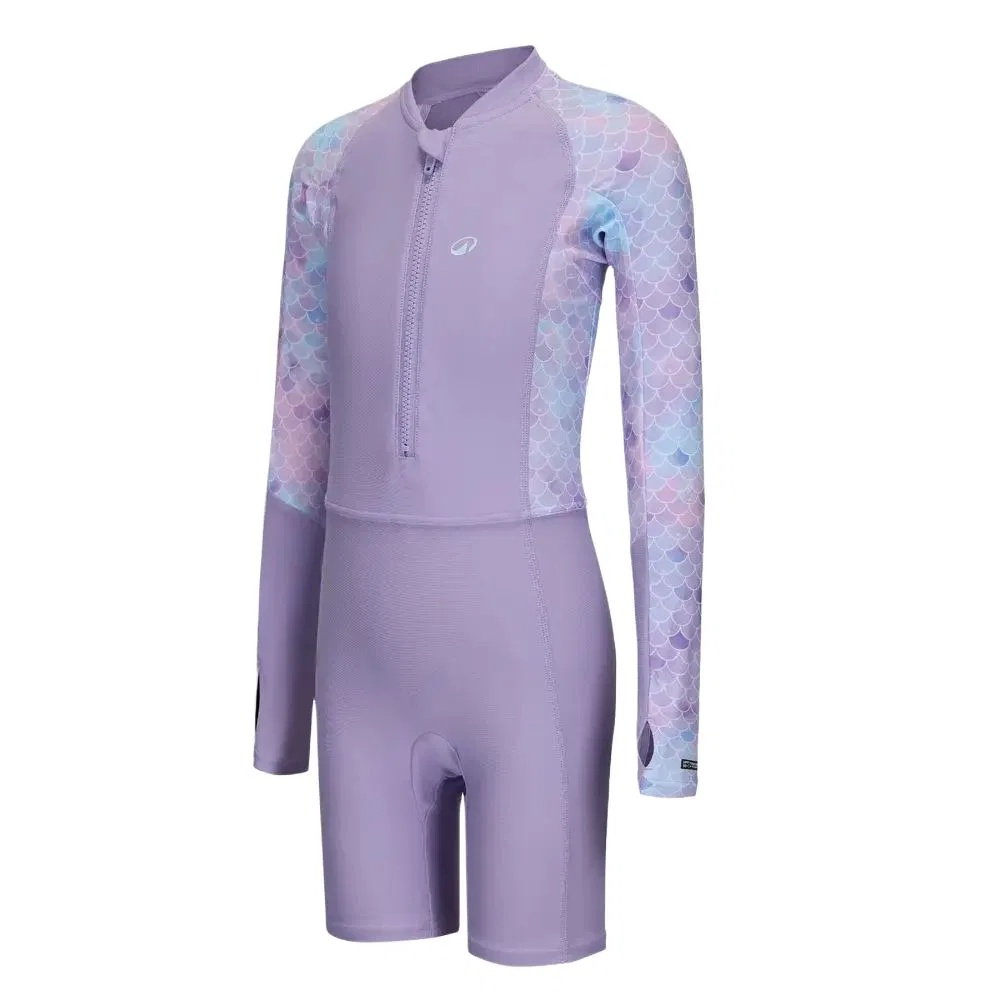 Детский купальник для девочек с принтом русалки OLAIAN SUZY MARMAID PURPLE DECATHLON, Lavender/Light Pink Purple/Ice Blue — фото 3