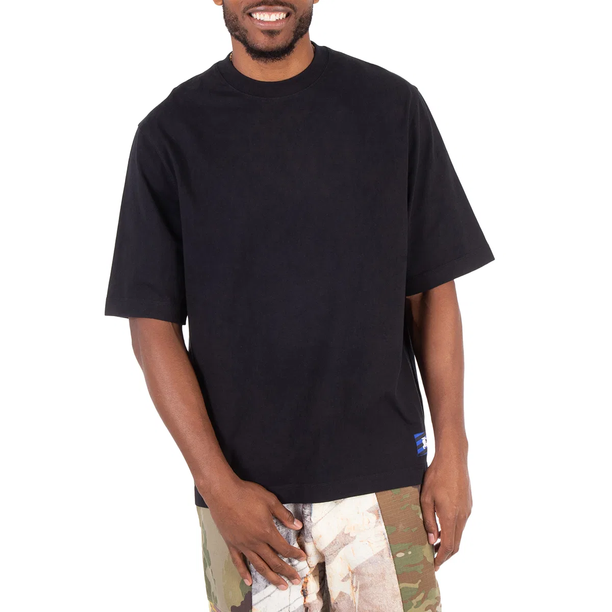 Футболка хлопковая с патчем Equestrian Knight Patch Cotton T-Shirt Burberry, Black