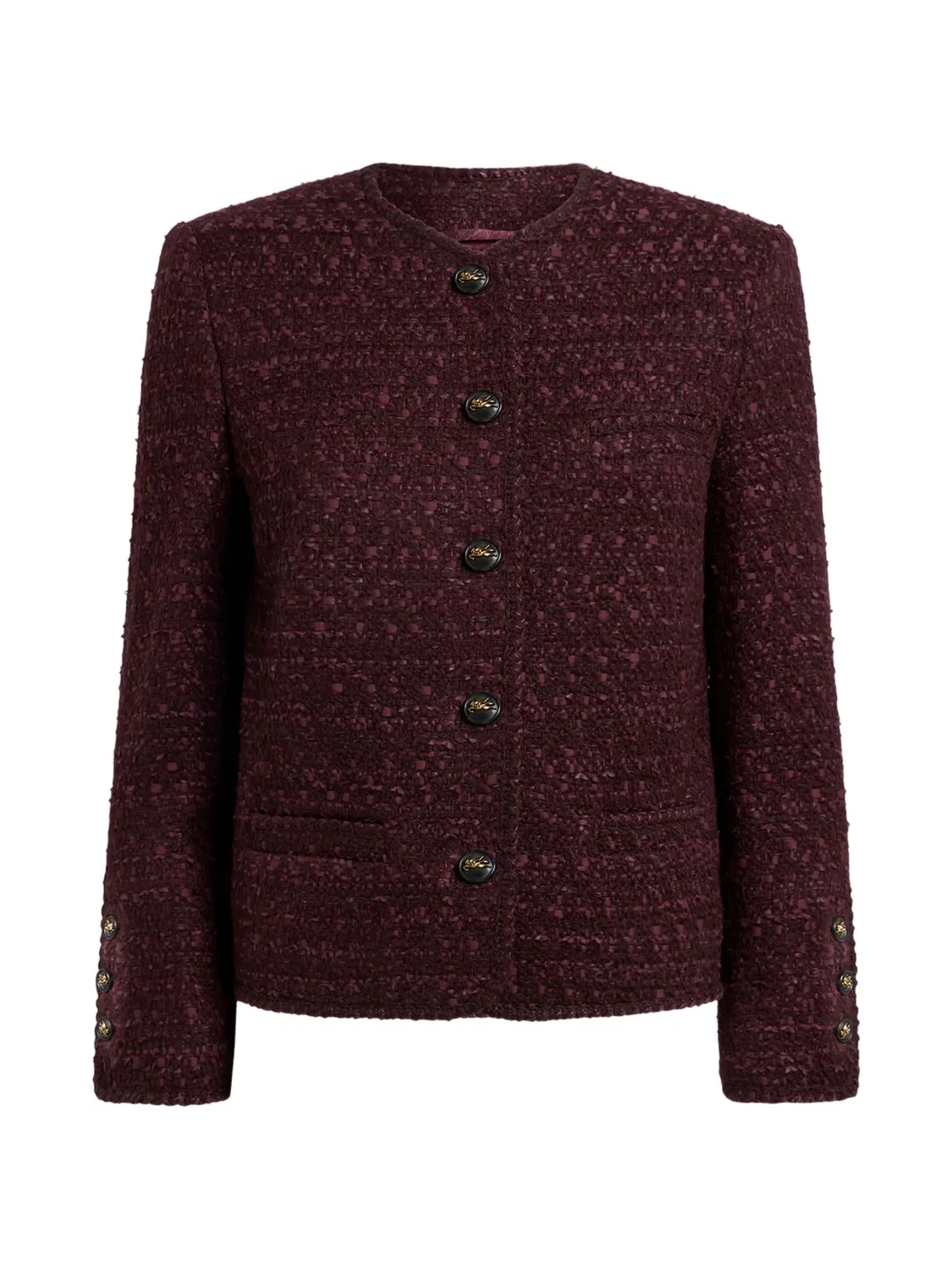 Твидовый жакет из смесовой шерсти Etro, фиолетовый