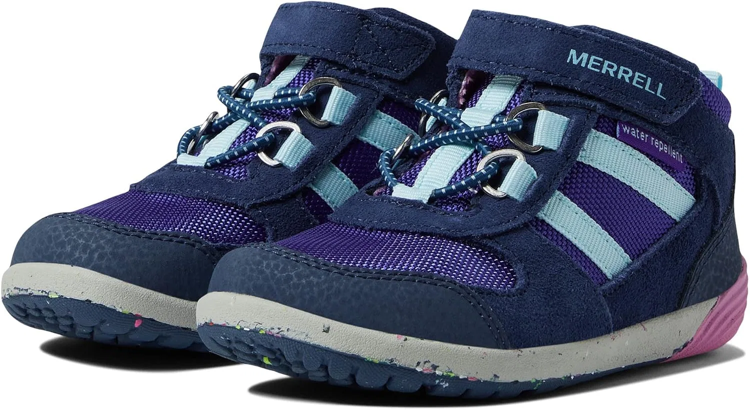 Детские ботинки для мальчиков Merrell Bare Steps Ridge Hiker Kids, Navy/Pink