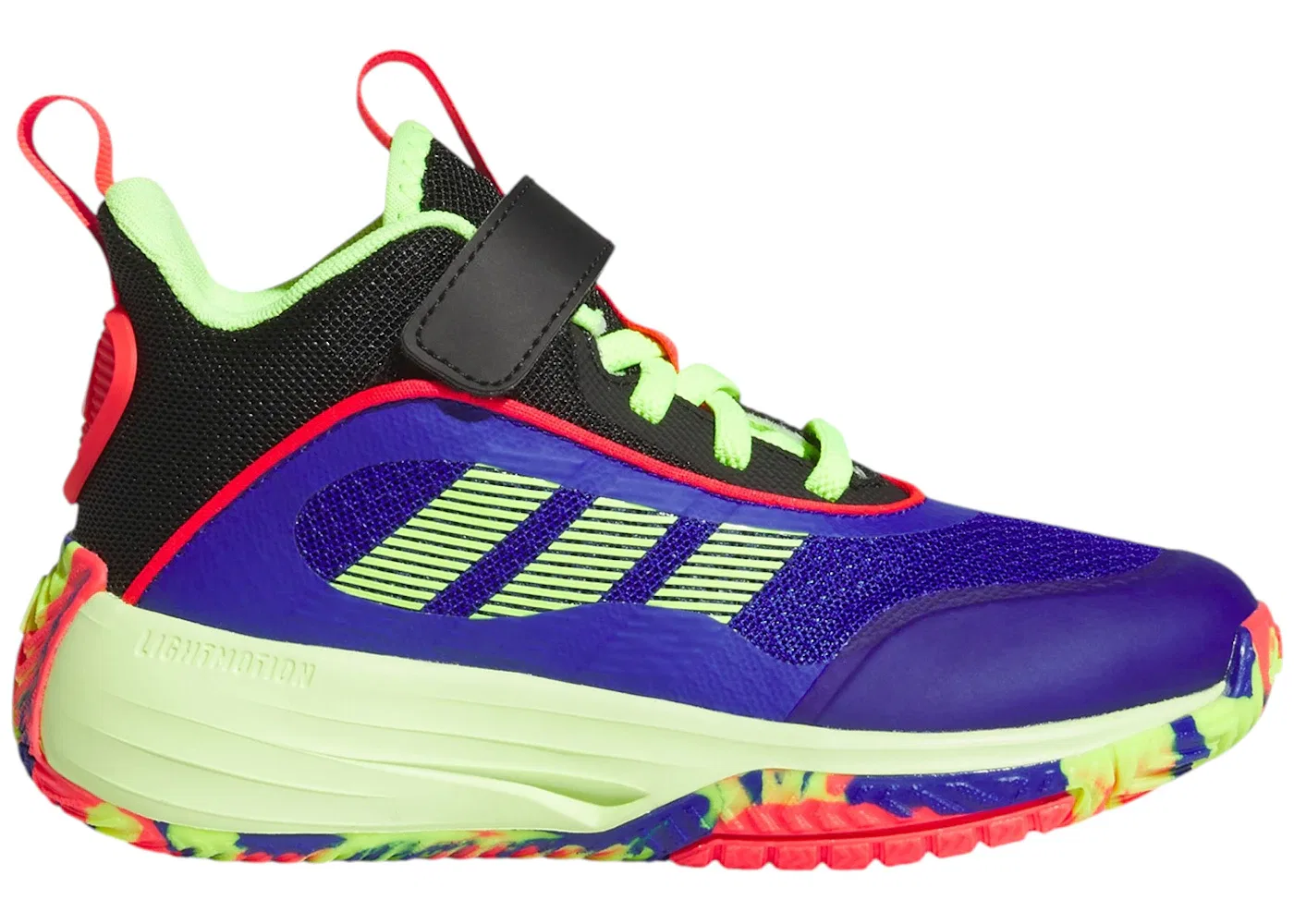 Детские кроссовки для мальчиков с длинным шнурком Adidas Ownthegame 3.0, Lucid Blue Lucid Lemon Core Black