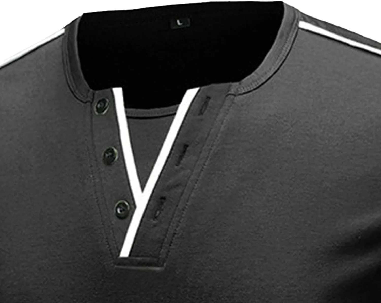 Мужская классическая футболка поло V-образным вырезом, Black — фото 4