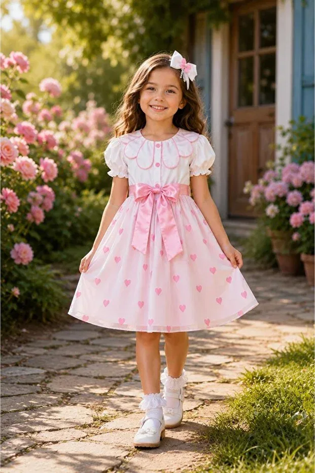 Детское платье для девочек с принтом Kozadankids, Pink