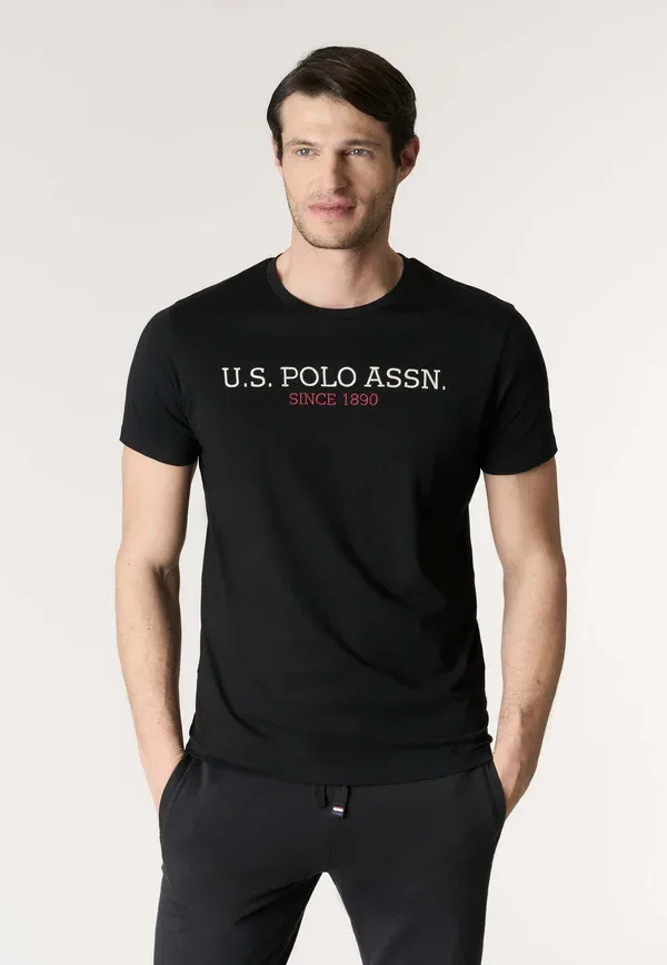 Футболка хлопковая Print T-shirt U.S. Polo Assn., черный