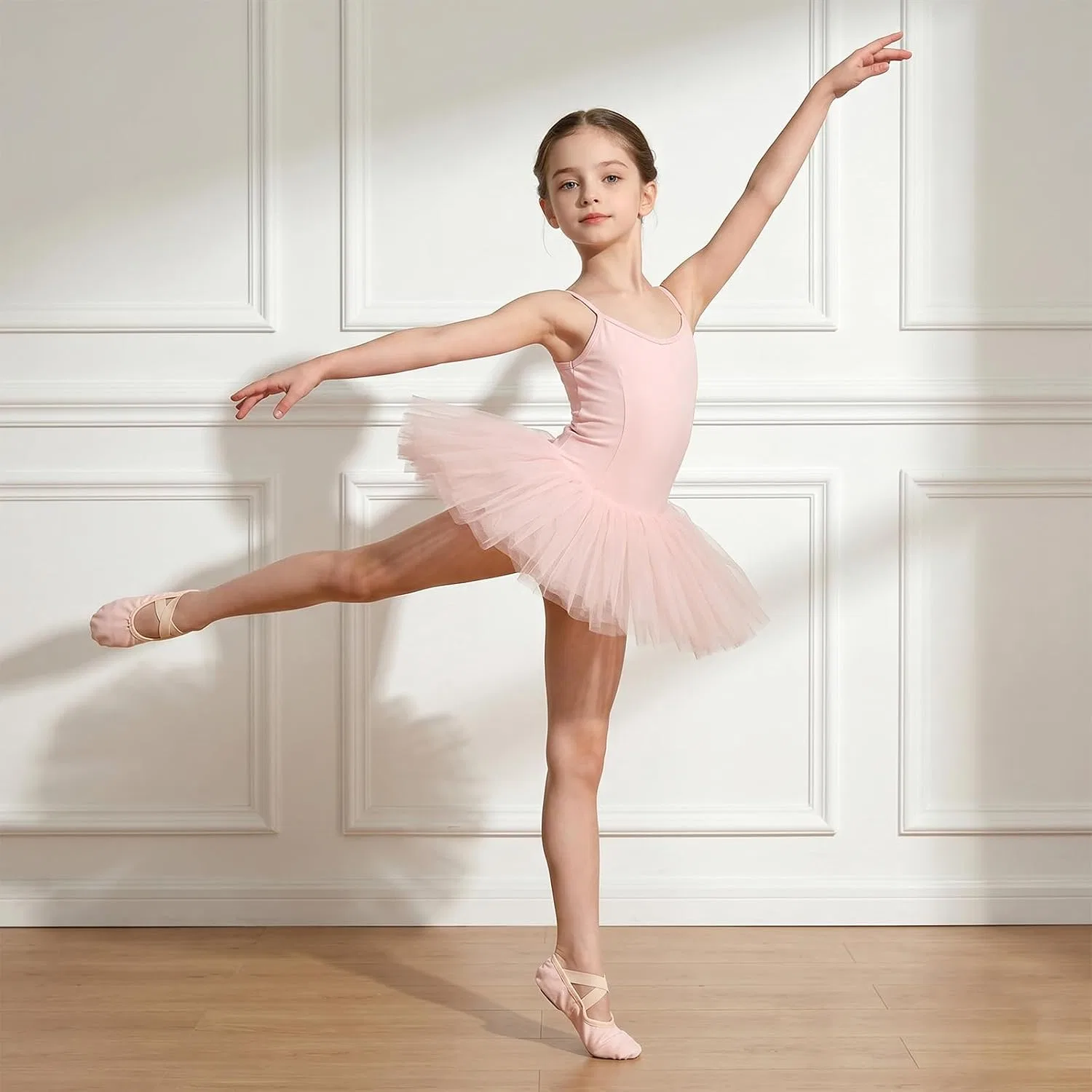 Детские балетки для девочек без завязок Dons Girl, Ballet Pink — фото 2
