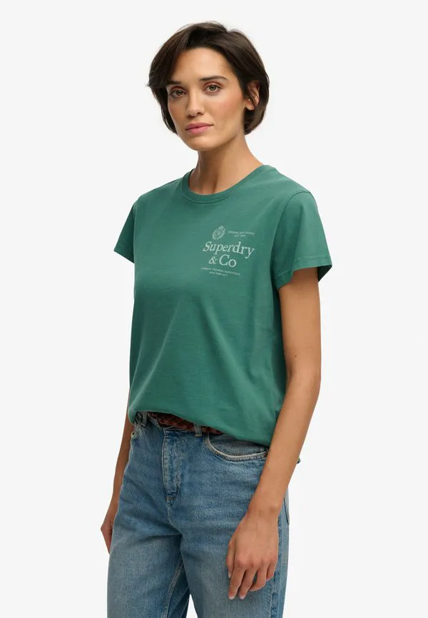 

Роскошная повседневная футболка с классическим принтом Superdry & Co, Pine Green, Зеленый, Роскошная повседневная футболка с классическим принтом Superdry & Co, Pine Green
