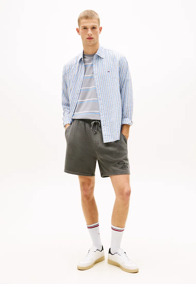 Шорты спортивные с вышивкой, Tommy Jeans Tommy Hilfiger, черный — фото 4