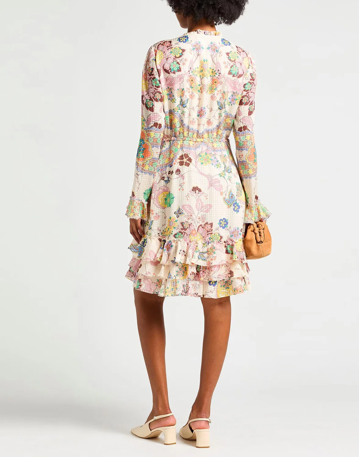 Платье мини с цветочным принтом ETRO Ivory — фото 3