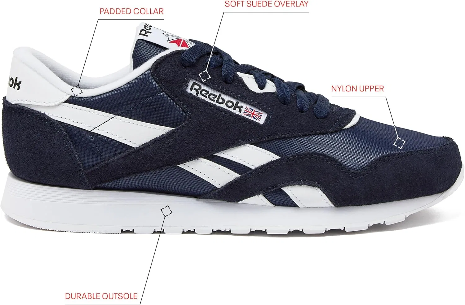 Нейлоновые кроссовки Reebok Herren Klassisches, Blue, Navy Blue, White — фото 2