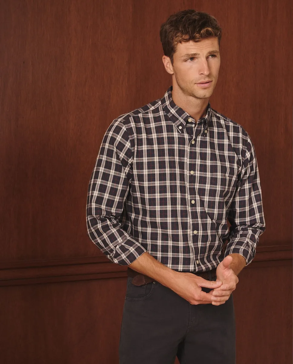 

Мужская рубашка в клетку из твилла Lloyd's, темно-синий