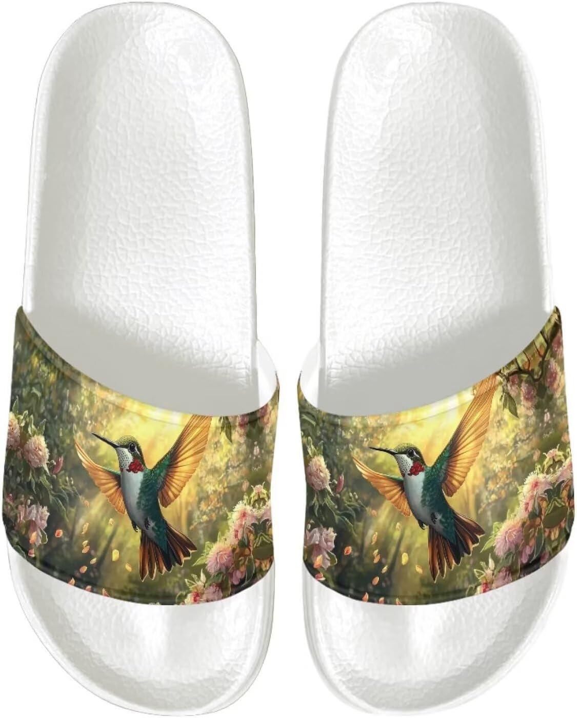 

Шлепанцы для женщин и мужчин, нескользящие тапочки для душа Judentidos, Hummingbird Floral