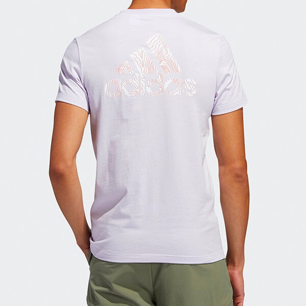 Футболка ss20 logo printing round neck short sleeve purple Adidas, фиолетовый — фото 4