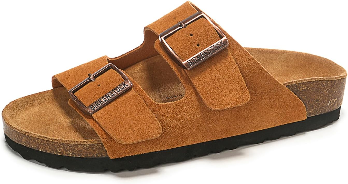 

Мужские сандалии ZhuoDrow с пробковой стелькой, с дополнительным комфортом, регулируемой пряжкой и поддержкой свода стопы, коричневый