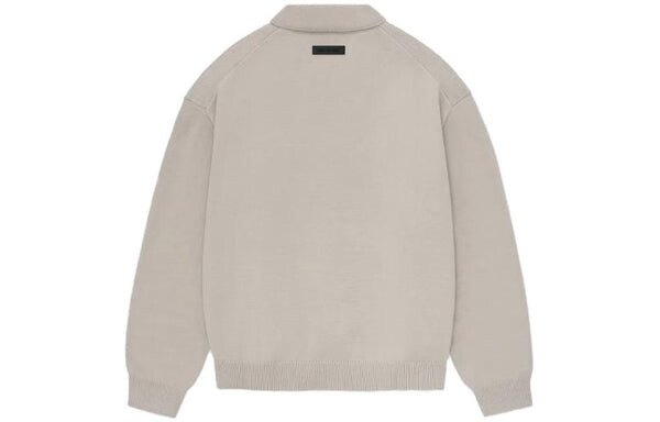 Рубашка fw23 knit polo shirt 'silver cloud' Fear Of God Essentials, серый — фото 2