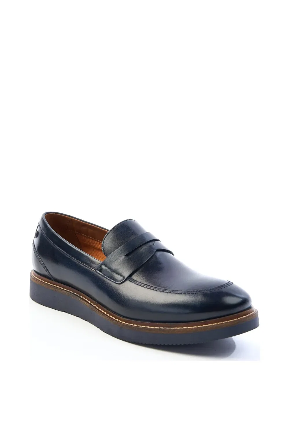 Лоферы Penny Loafer из кожи Base London, темно-синий