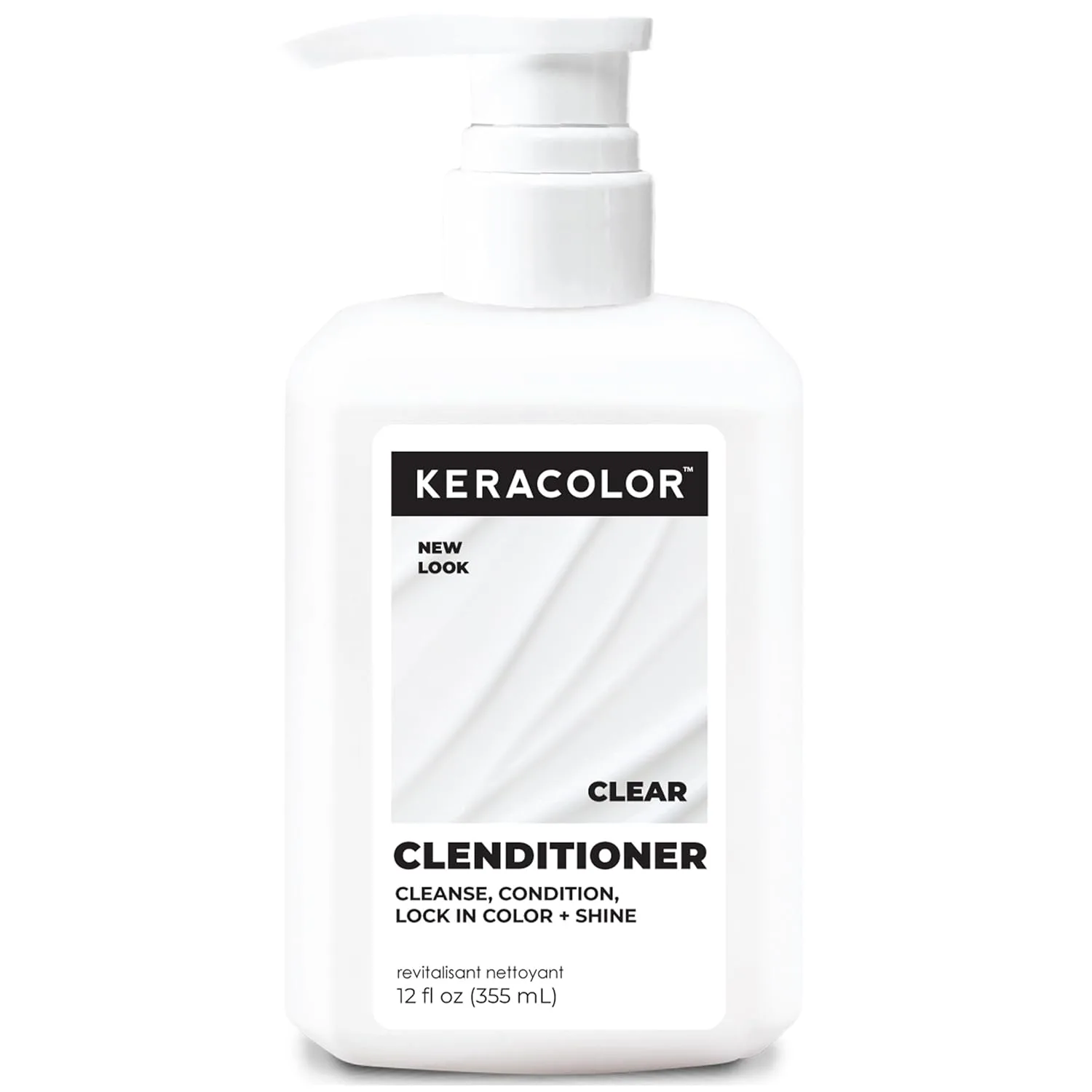 Очищающий кондиционер Keracolor Clenditioner, прозрачный, для защиты цвета, с кератином, предотвращает выцветание, 2 размера. 355 мл (.)