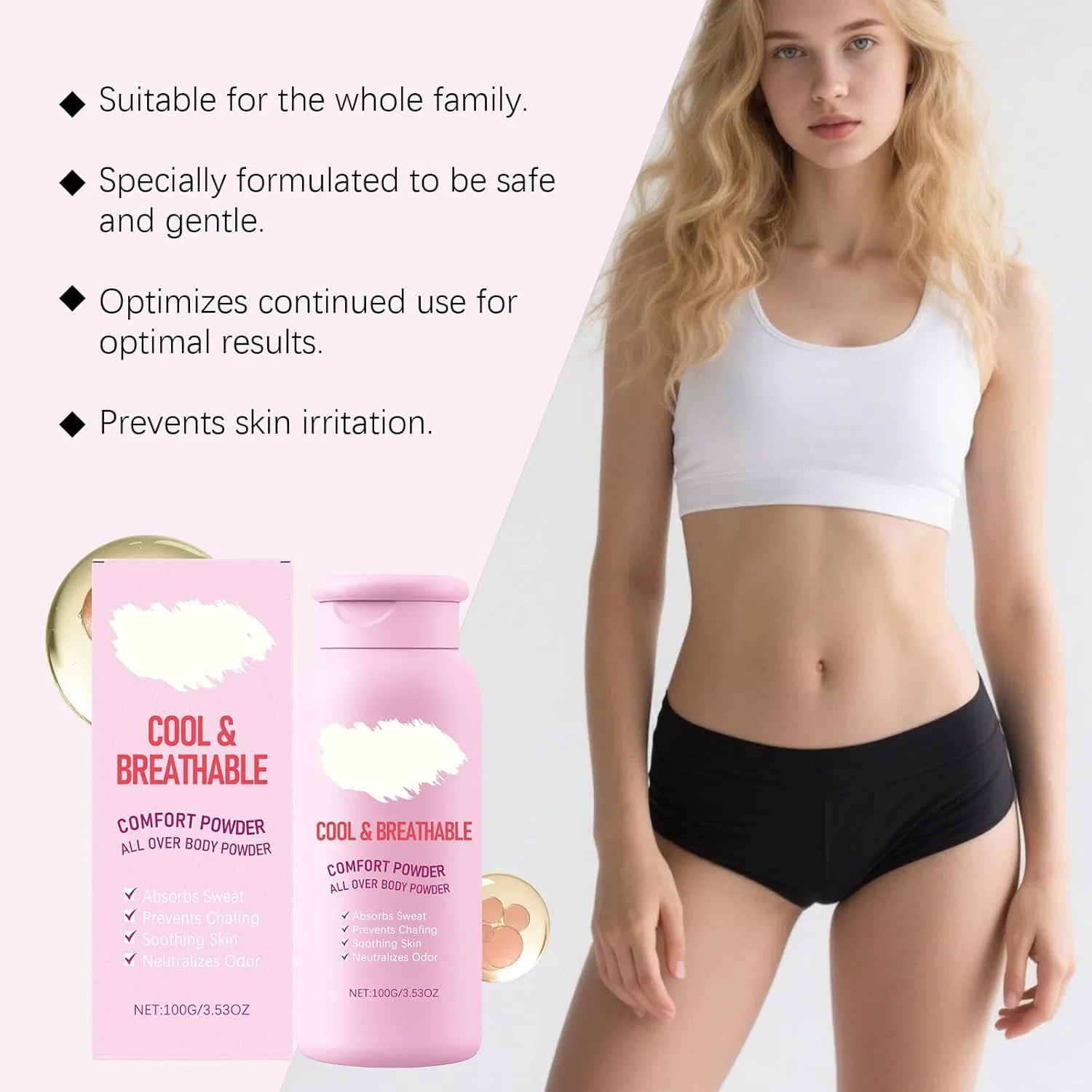 Пудра Comfort Powder без талька для тела и ног Generic, 1 Piece. — фото 2