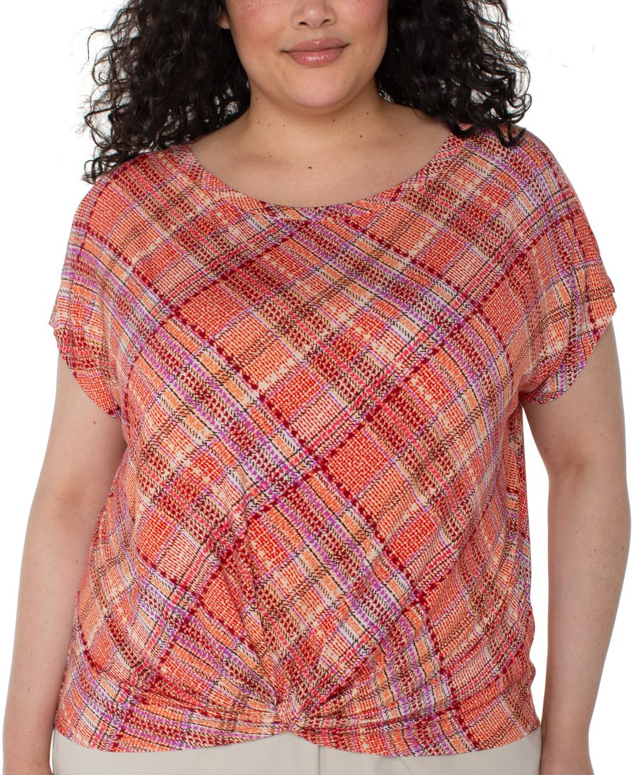 

Топ большого размера с перекрученным передом Liverpool Los Angeles, Clementine Multi Plaid