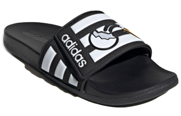 Тапочки neo adilette comfort adj yellow crossover black white slippers 'black white' Adidas, черный — фото 3