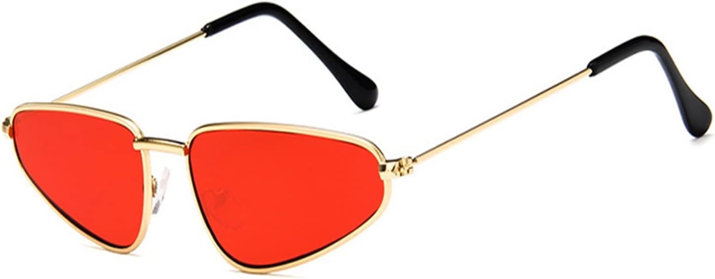 

Маленькие овальные солнцезащитные очки для женщин, прозрачные красные линзы для мужчин, нейтральные овальные солнцезащитные очки для женщин, защита от ультрафиолета UV400 YGDBXHYD, Gold Frame Red