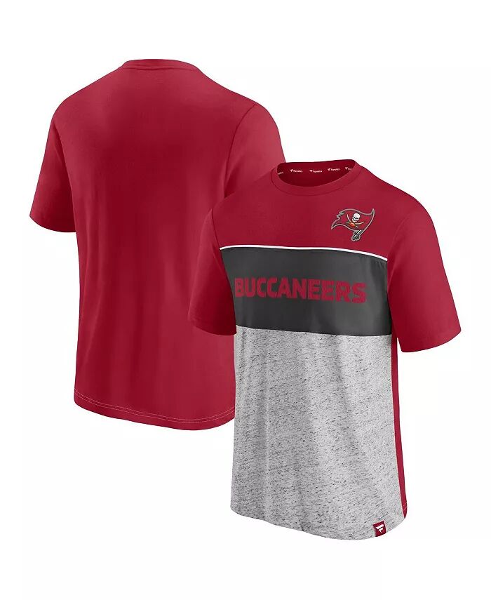 

Мужская футболка Tampa Bay Buccaneers, цвет красный, серый, с цветными блоками Fanatics