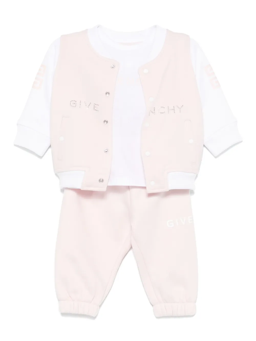 

Комплект из топа и брюк с логотипом Givenchy Kids, розовый