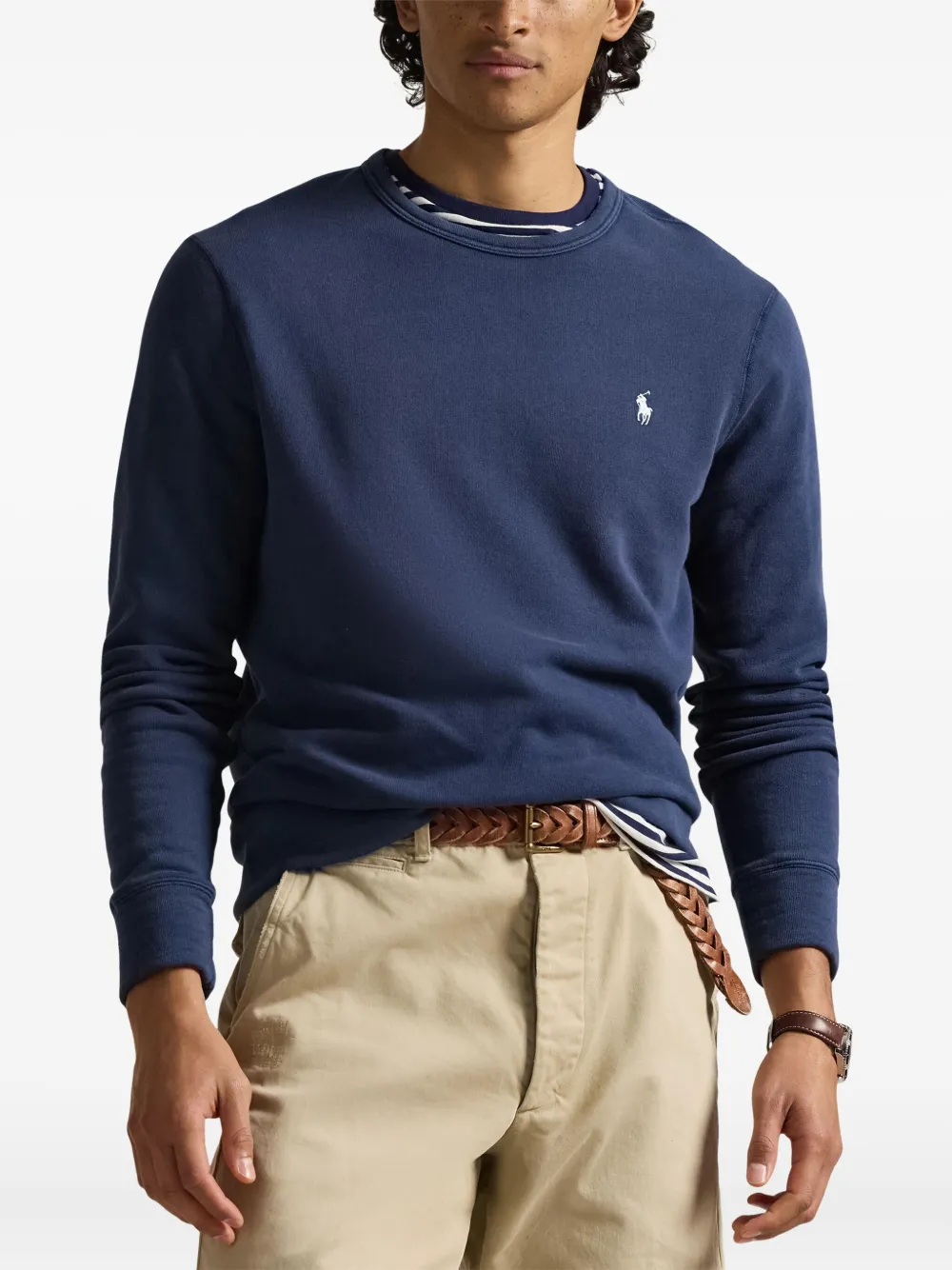 Толстовка French Terry с вышивкой Polo Ralph Lauren, синий — фото 3
