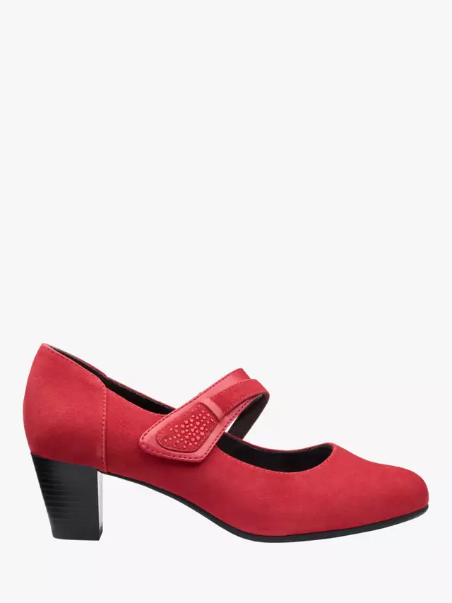 

Туфли-лодочки Hotter Samba Suede Blend Heeled, цвет red/currant
