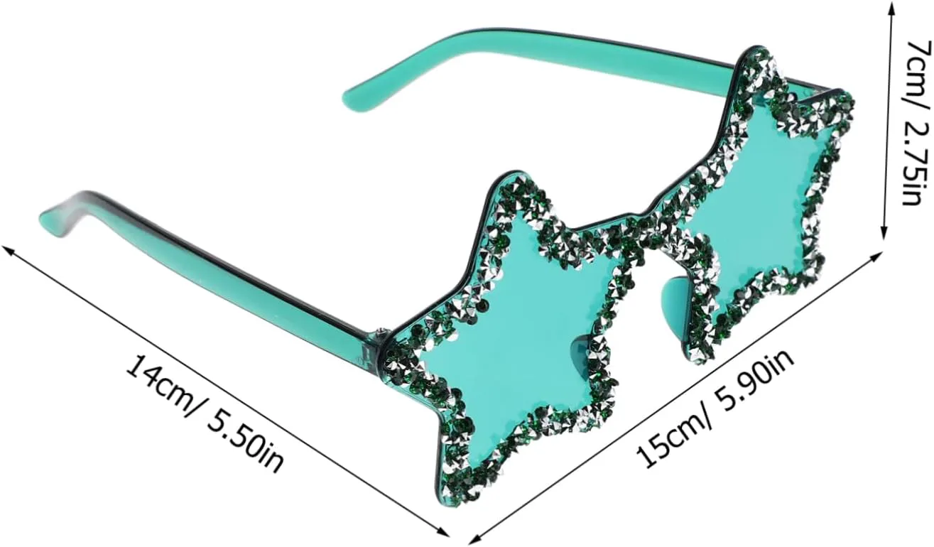 

Уникальные солнцезащитные очки в форме звезды без оправы, украшенные стразами. Стильные очки для вечеринок, идеально подходящие для подростков CORHAD, Light Green