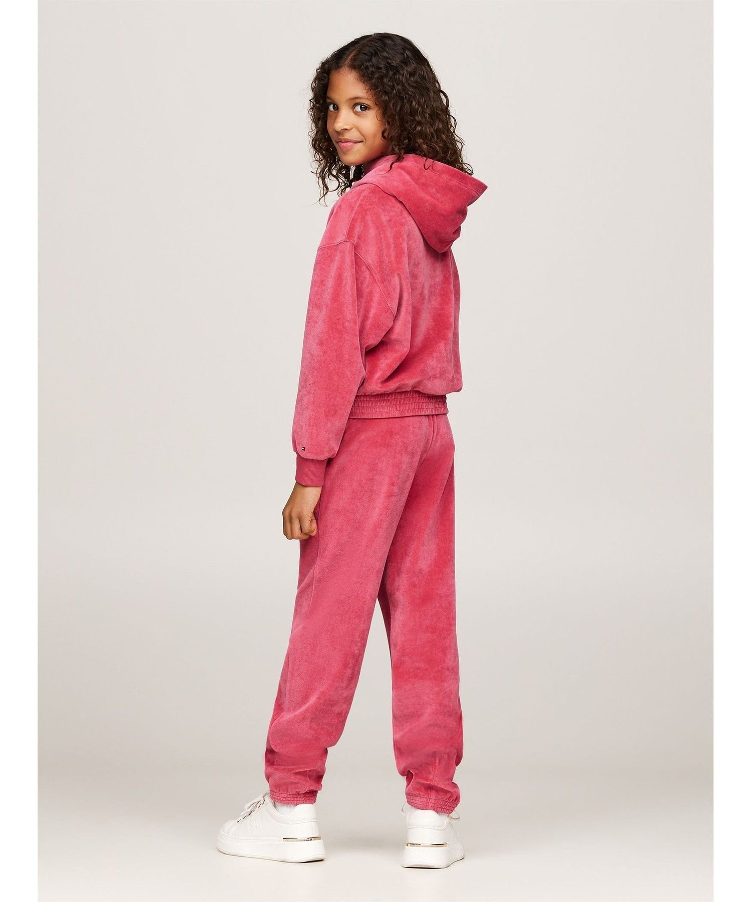 Свитшот ДЕВОЧКИ Script Velour Parka Tommy Hilfiger, Pink XI0 — фото 2