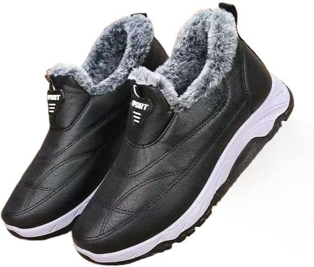 

Мужские зимние сапоги Hhhchpm, водонепроницаемые, с утеплителем и меховой подкладкой, удобные, с застежкой без шнурков, для прогулок на улице, черный